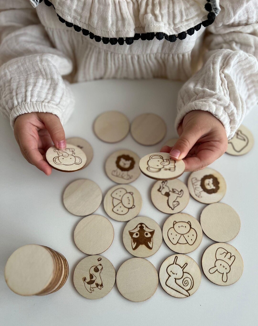 Personalized Wooden Memory, Painting, Playing, Discovering, Fun Etsy