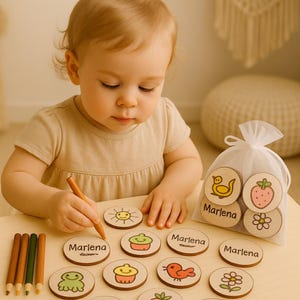 Baby Shower Party Game Wooden Memory Personalized Baby Gift Christening Gift