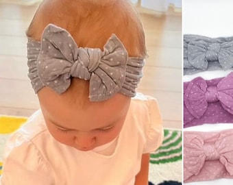 リボン付きベビーヘッドバンド、幼児用ヘッドバンド - ベビーヘアーリボン - 女の子用ヘアアクセサリー、赤ちゃん、幼児、洗礼用ヘアバンド、子供用ヘッドピース