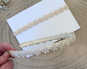 Fascia per capelli per neonato battesimo crema-Fascia per capelli per bambina margherita-Fascia per capelli fatta a mano per bambina-Copricapo-Accessorio per capelli-Servizio fotografico