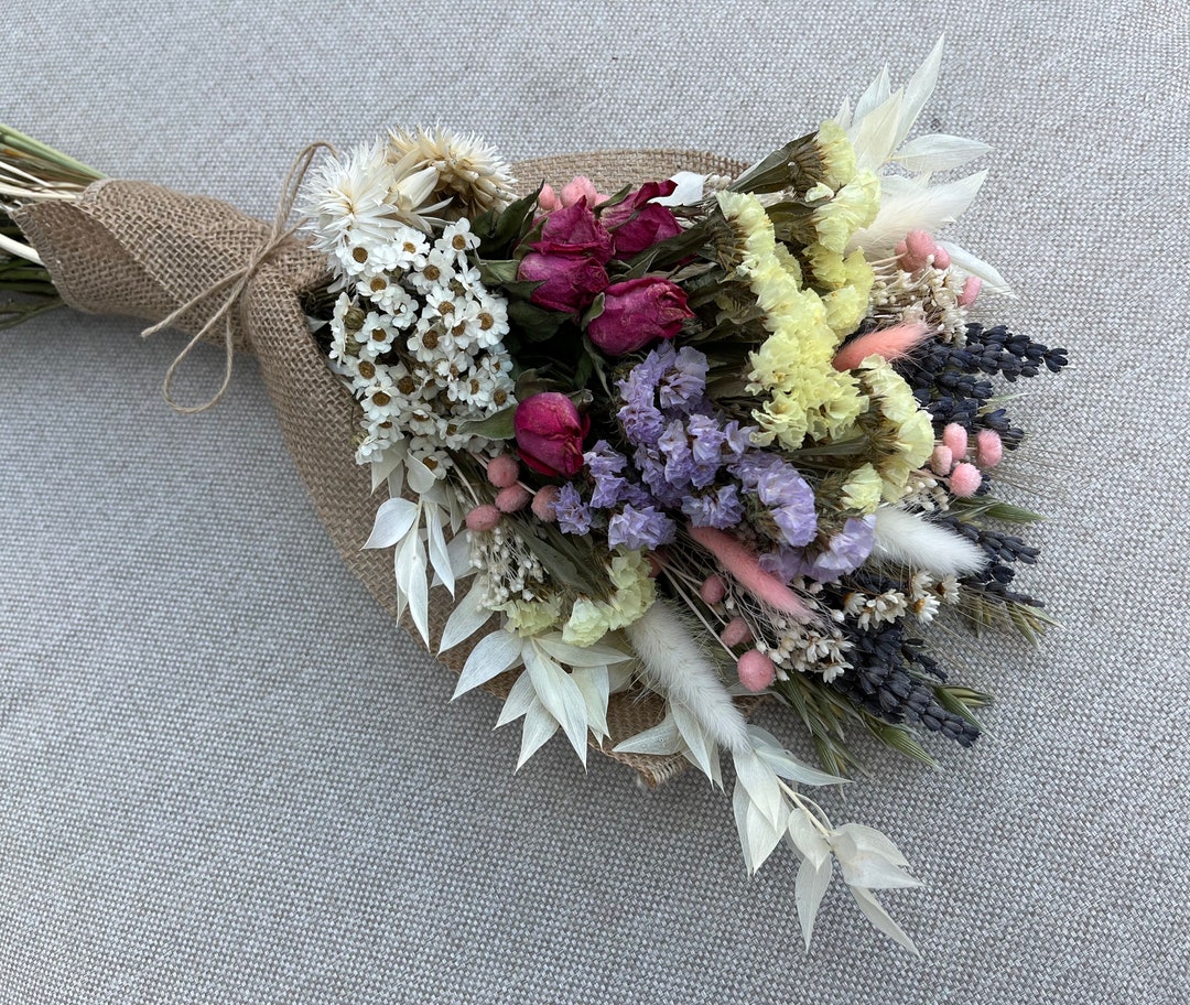 Bright Dried Flower Bouquet L Colourful Mixed Dry Flowers Etsy UK