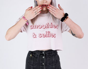 Koszulka z organicznej bawełny „Smoothies & Selfies” | Wegańska, etyczna koszulka modowa
