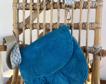 Corduroy handbag, blue