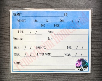 Rabbit Breeder Cage Cards - Rabbitry Feeder Pedigree Download