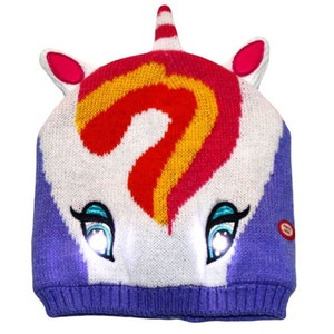 Kids fun Unicorn Beanie hat with lights