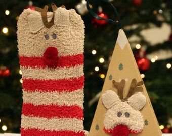 Super Fluffy Reindeer Christmas Socks – Cozy Winter Gifts & Stocking Fillers for the Holidays