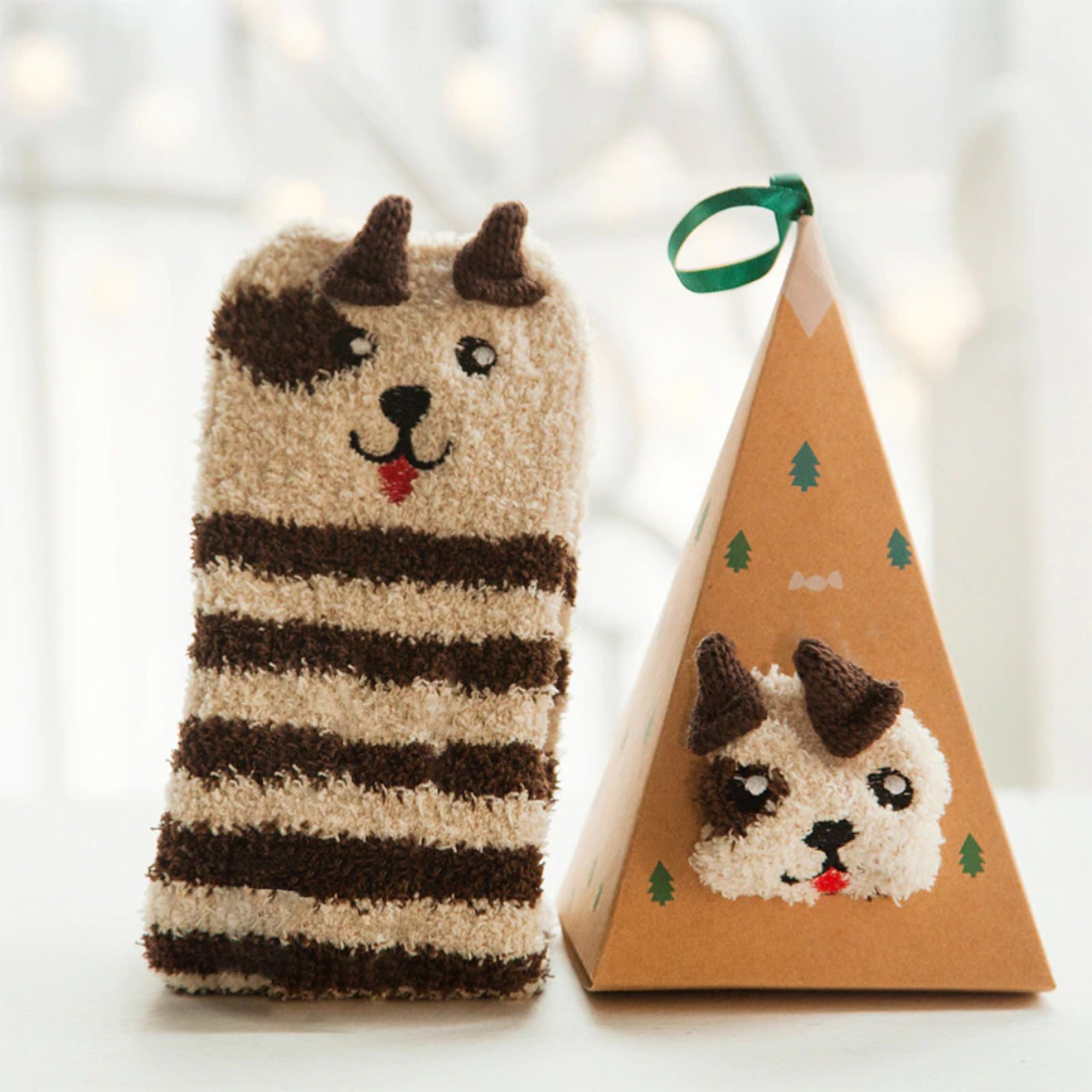 Fluffy Cute Animal Socks, Cosy Christmas animal sock, Stocking Fillers