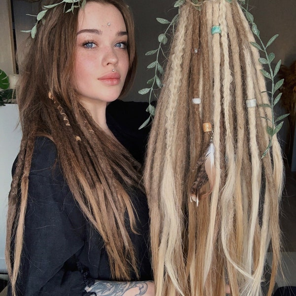 Jamylein Human Hair dreadlocks with long ends, Boho Style D.E or S.E dreads