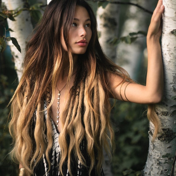 Ombre Human Hair Dreads Extensions or D.e S.e Dreads With Long Ends Boho style