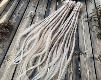 Dreadlocks de cheveux humains en frêne naturel DE ou SE Dreads