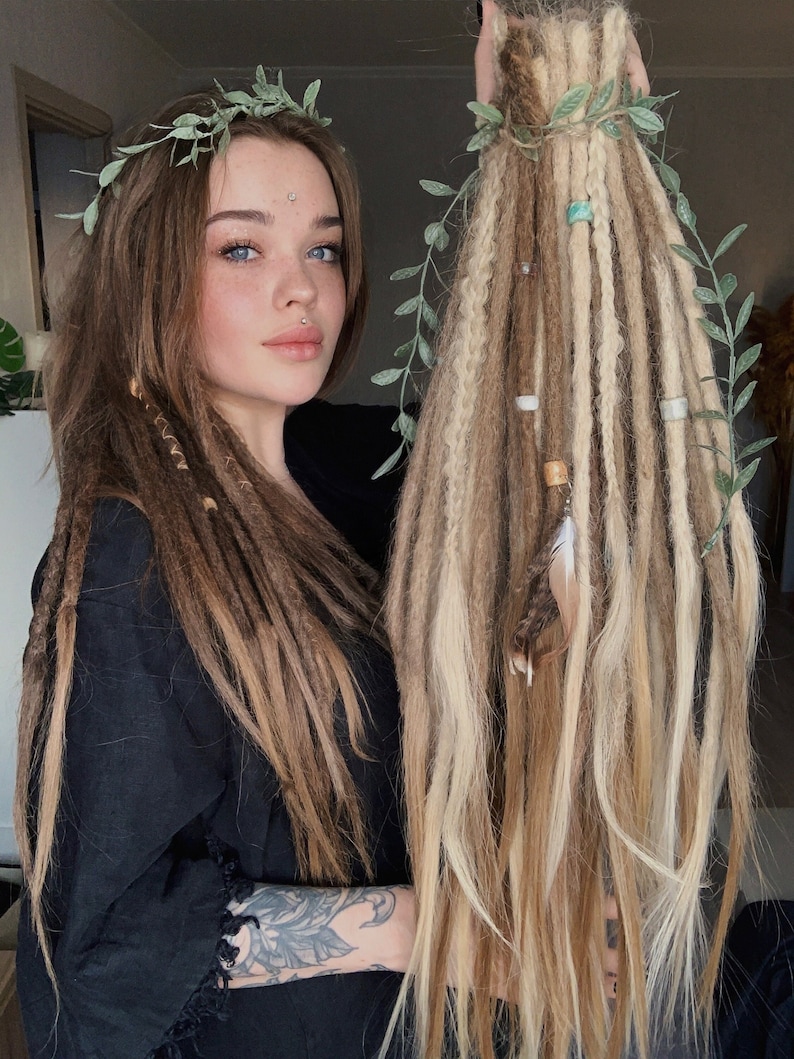 Jamylein Human Hair dreadlocks with long ends, Boho Style D.E or S.E dreads image 1