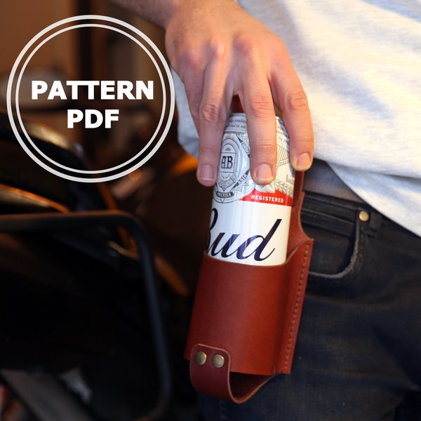 Modello modello in pelle per fondina per birra da cintura BrewMate - Porta lattina per birra fai da te per il divertimento in movimento - Modello digitale Brannstal