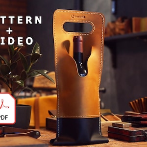Patrón y plantilla de vídeo para bolsa portabotellas de cuero Luxuria (PDF) / Patrones de cuero Brannstal