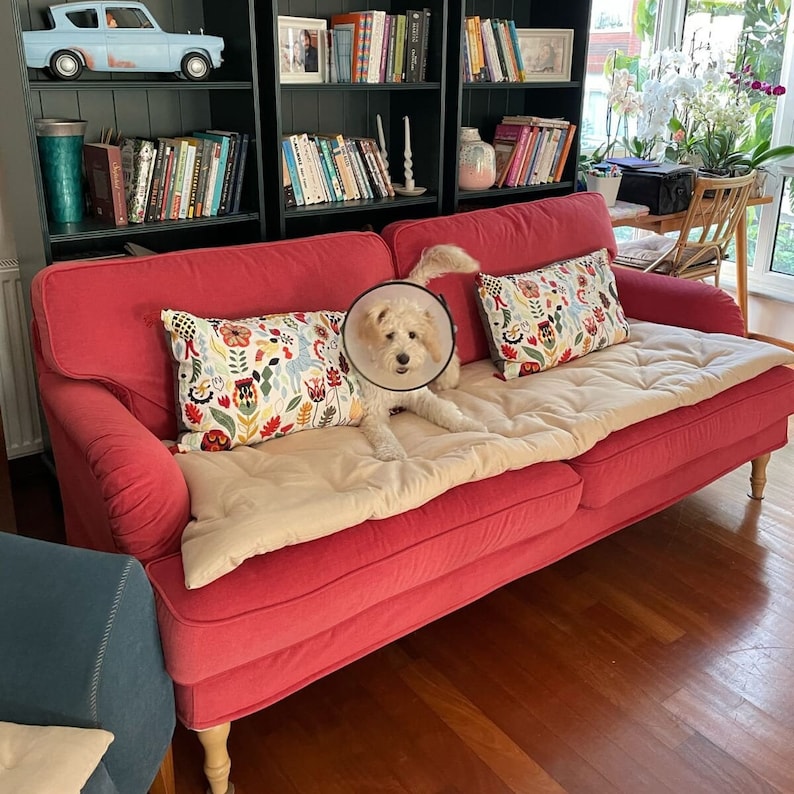 Furniture Protector, Sofa Topper, Linen Couch Cover, for Dogs and Cats