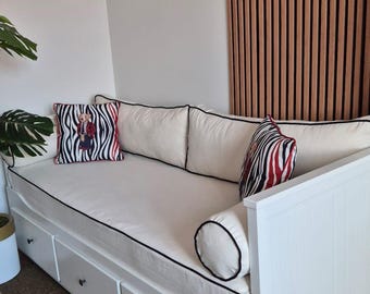 Fitted Daybed Slipcover, Soft fabric Zippered washable custom size cover