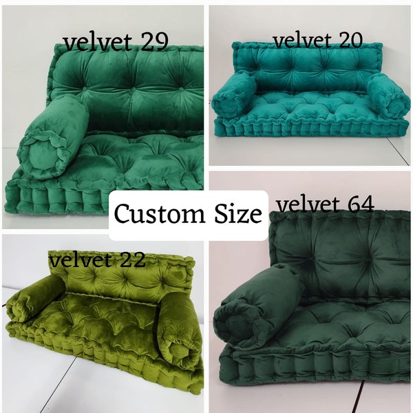 Tufted Cushions, Velvet French Cushion, Throw Pillows, Custom Bench Cushion, Window Seat Cushion, Large Floor Cushion, Couch Cushion