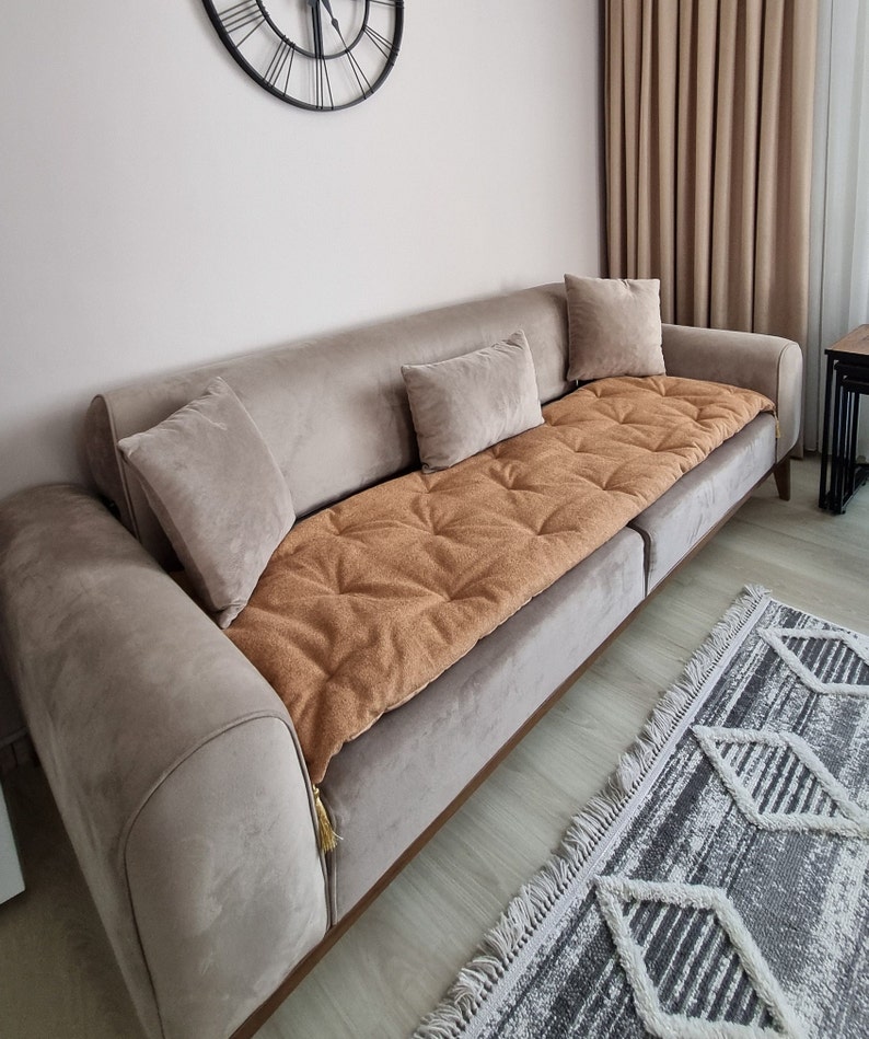 Sofa Topper, Slipcover, Linen Couch Cover, for Dogs and Cats Machine