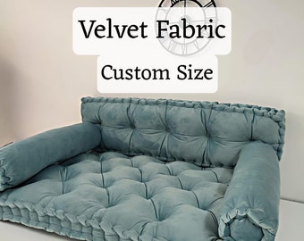 Velvet French Cushion, Custom Bench Cushion, Sofa Cushion, Window Seat Cushion, Large Floor Cushion, Couch Cushion, Floor Couch