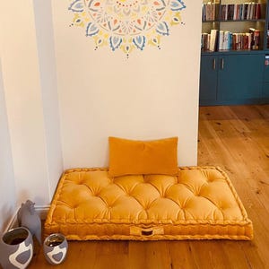 Getuftete Kissen, Französisches Samtkissen, Dekokissen, Bench Kissen, Fenster Sitzkissen, Großes Bodenkissen, Couchkissen