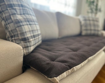 Sofa Topper, Slipcover, Linen Couch Cover, For Dogs and Cats Machine Washable Furniture Protectors , Custom size, Stain resistant