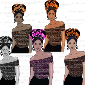 Girl boss clipart, woman ClipArt, Fashion girl clipart, African American girl clipart, Afro girls clipart, Black Woman Art