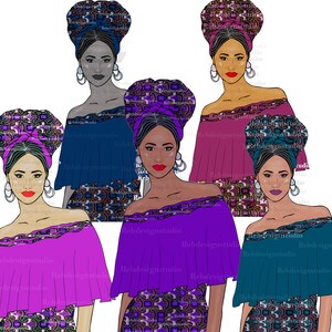 Woman ClipArt, Fashion girl Clipart, boss ladies Clipart, Afro girls Clipart, African American Clipart, Africa print Clipart