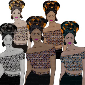Girl boss clipart, woman ClipArt, Fashion girl clipart, African American girl clipart, Afro girls clipart, Black Woman Art