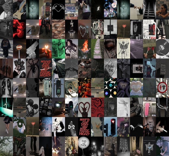 Goth Aesthetic Wall Collage Kit Grunge Wall Collage Kit Grunge