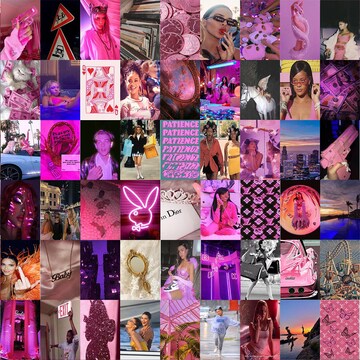 200 PCS | Boujee Pink 90s 2000s Wall Collage Kit | Y2K Pink Aesthetic Photo Prints | Vintage Printable Pictures for Room Decor (DIGITAL 4x6)