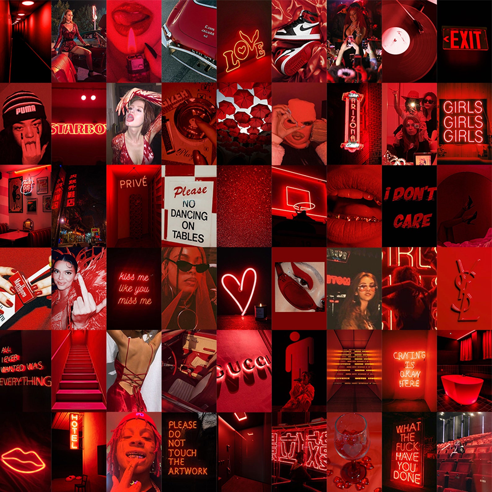 140 Red Aesthetic Digital Wall Collage Red Collage Kit - Etsy