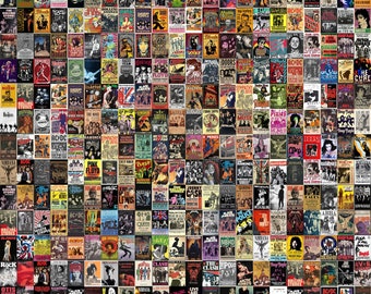300 PCS | Vintage Concert Poster | Retro Punk & Classic Rock Poster Prints | Vintage Music Band Aesthetic Wall Collage Kit | DIGITAL ITEM