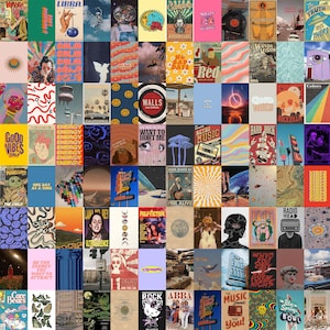 Retro wall collage kit - vintage poster wall collage kit - indie wall collage kit - indie room decor - retro collage kit 200|PCS