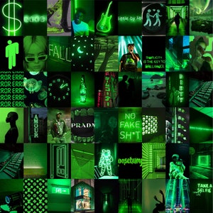 150boujee Green Aesthetic Digital Collage Kit Dark Green Wall Collage ...