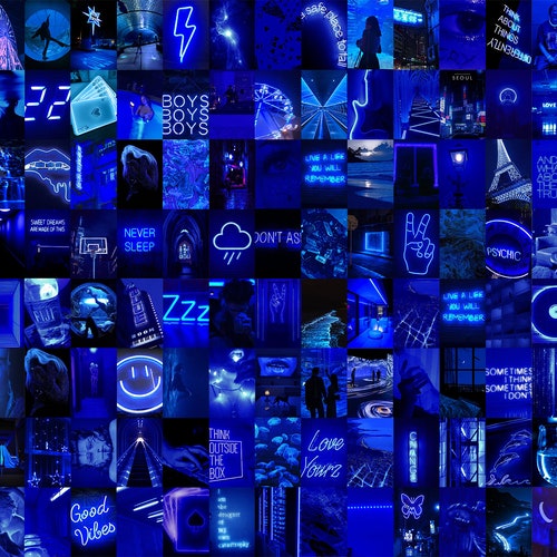 Blue Aesthetic Wall Collage Kit digital Download 60 Pcs - Etsy
