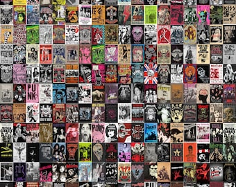 200|STK | Punk Rock Metall Wand Collage Kit | Vintage Grunge Punk Aesthetic Prints | Retro Rock Metal Room Decor Poster Set -DIGITAL DOWNLOAD