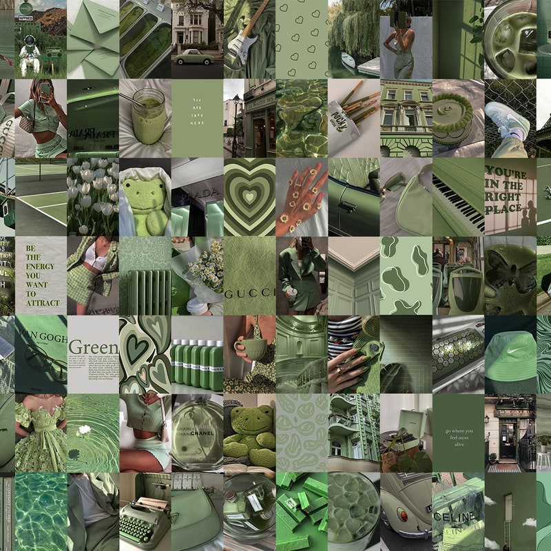 Dark Green Wall Collage Kit - Etsy