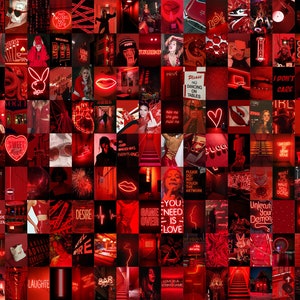 140 Red Aesthetic Digital Wall Collage Red Collage Kit - Etsy