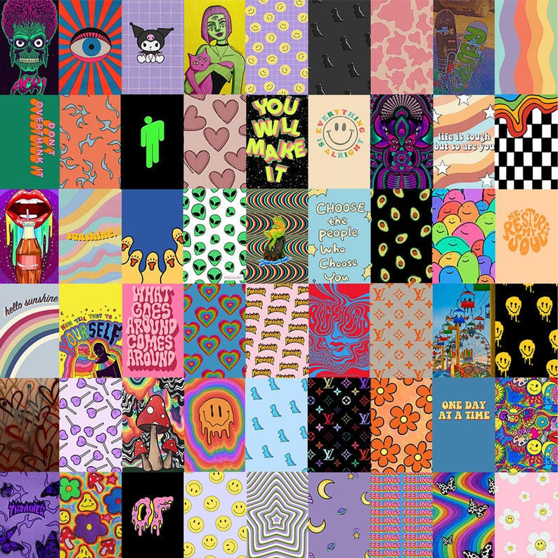 Indie Kid Digital Collage Kit Indie Wall Collage Aesthetic - Etsy