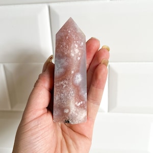 Pink Amethyst flower agate tower