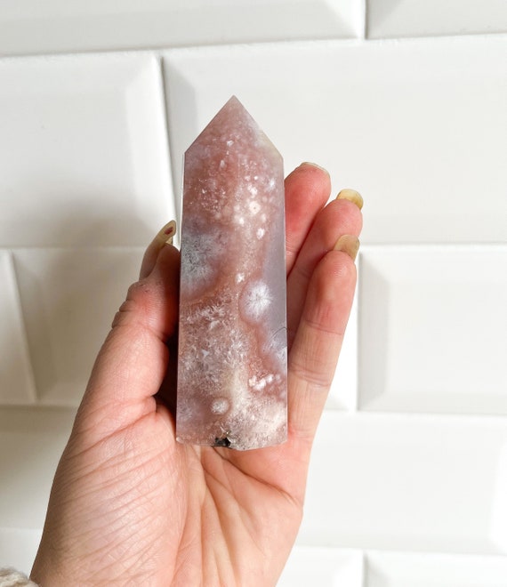 ピンクアメジストの花瑪瑙の塔 - Etsy 日本