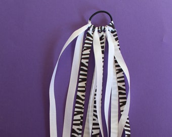 Zebra + witte stuurfranjes voor kinderfietsen, kleurrijke linten, kwastjes, stuurdecoratie, fietsaccessoires, stoomboot