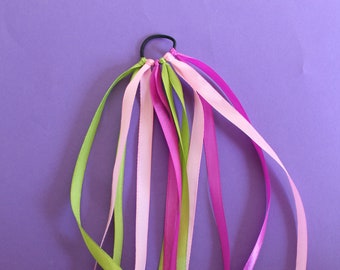 Franges de guidon violettes et vertes pour vélos d'enfants, rubans colorés, pompons, décoration de guidon, accessoires de vélo, bateau à vapeur