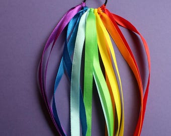 Rainbow handlebar fringes for children's bikes and scooters – colorful bicycle decoration in a double pack (2 pieces), Pride accessory