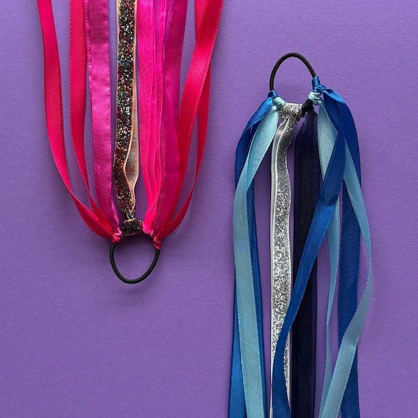 Kinderfiets stuurranden - glittermix paars roze blauw groen