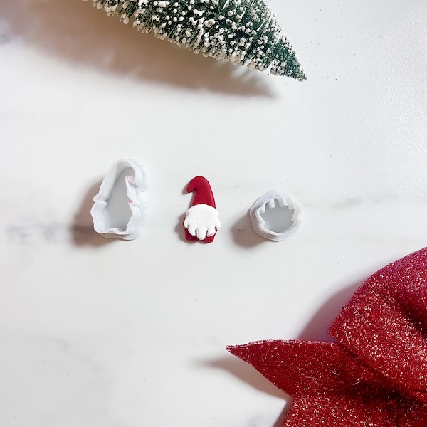 Santa Claus with hat polymer clay cutter, Christmas cutter, Christmas polymer clay cutter