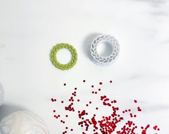 Wreath Clay cutter for Christmas, wreath jewelry cutter, polymer clay cutter , Christmas cutter