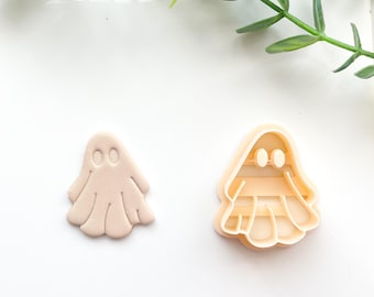 Embossed ghost polymer cutter, halloween cutter ghost polymer clay cutter