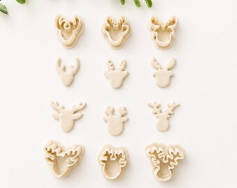 Christmas reindeer clay cutter for earrings, christmas clay cutter, christmas polymer clay cutter