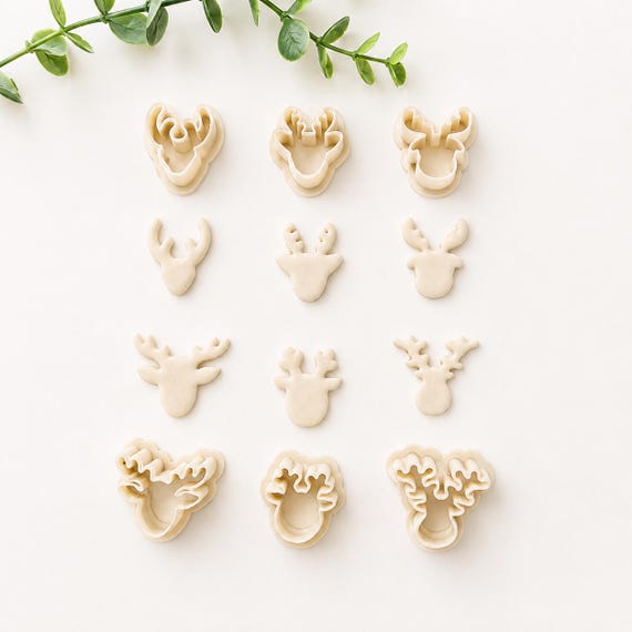 Emporte-pièce renne | Emporte-pièce pâte polymère | coupeur d'argile | Emporte-pièce pâte fimo | emporte-pièce pampilles | clay cutter