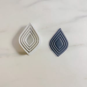 Embossed drop clay cutter for polymer clay earrings, clay cutter for earrings